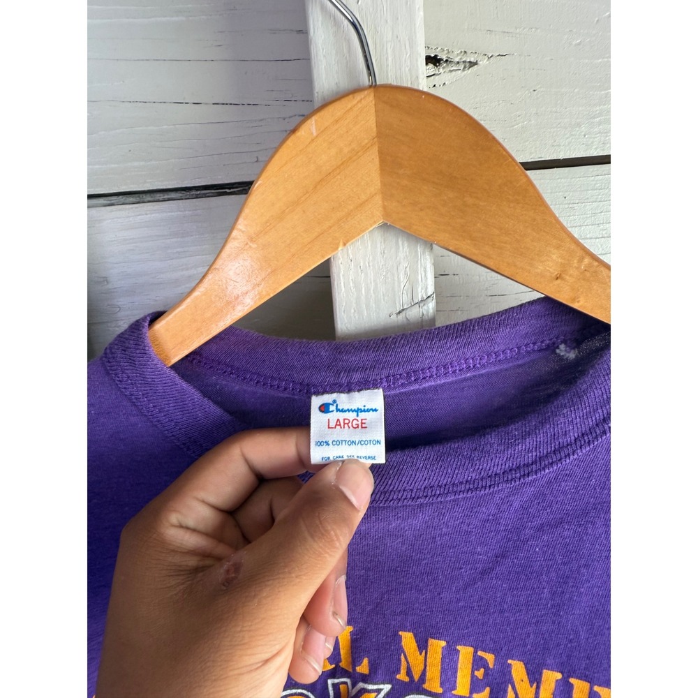 Vintage Champion T Shirt Mens Large Purple Jackson's 6th Man FUAGNEM Graphic L - Picture 2 of 5